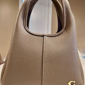 Chic Coach Taupe Leather Handbag
